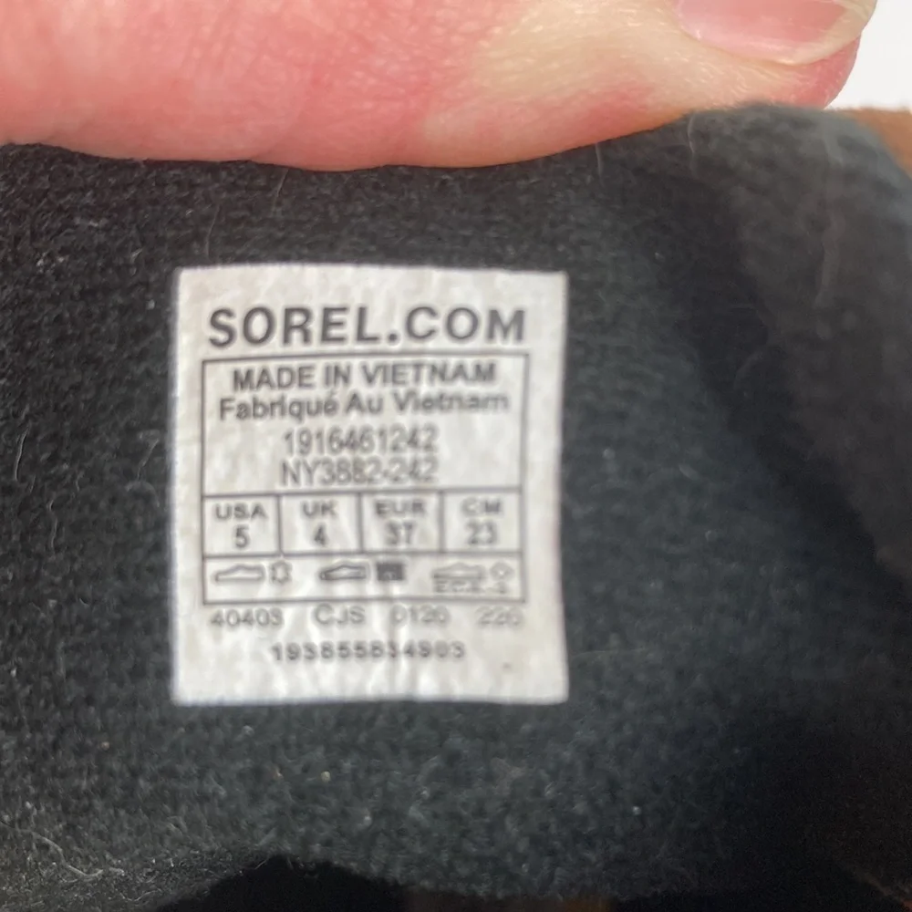 Sorel Youth Emelie Short Lace Velvet Tan Girls Boots 5 Stars Waterproof Winter